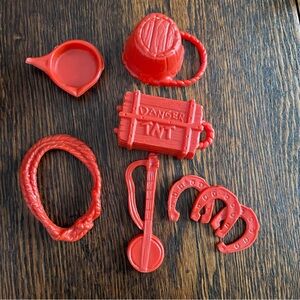 Vintage Milton Bradley 1970 Buck-a-Roo Red Game Pieces❤️